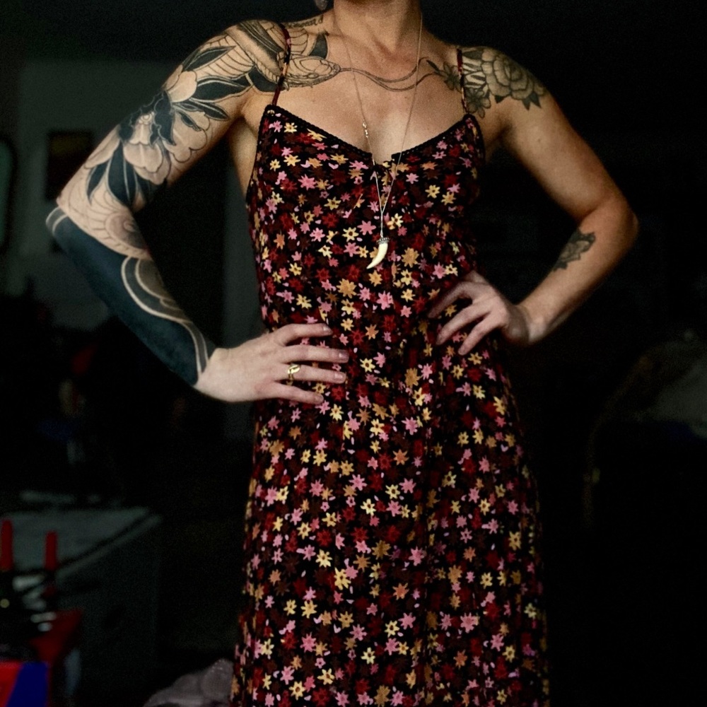 Adorable Floral Split front Maxi Dress